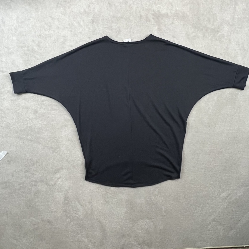 Freeloader Size M Women Black Dolman Sleeve High Low Hem Knit Top